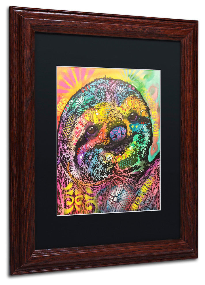 Dean Russo 'Sloth' Art, Wood Frame, Black Mat, 11x14