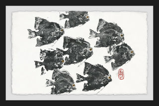 "Racing Fish" Framed Painting Print, 24"x16"