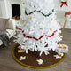 Doves on Brown Christmas Tree Skirt in Hand Felted Wool - 60"
