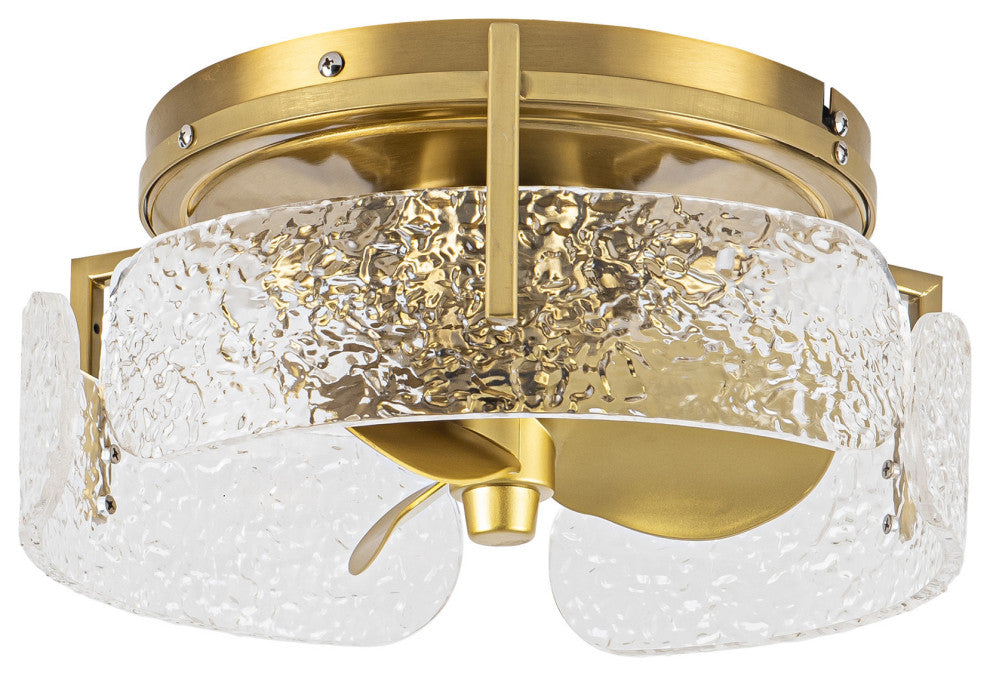 12.7-inch Modern Gold Small Flush Mount Ceiling Fan