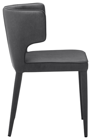 Elite Living Melore Wingback Upholstered Dining Side Chair, Dark Gray