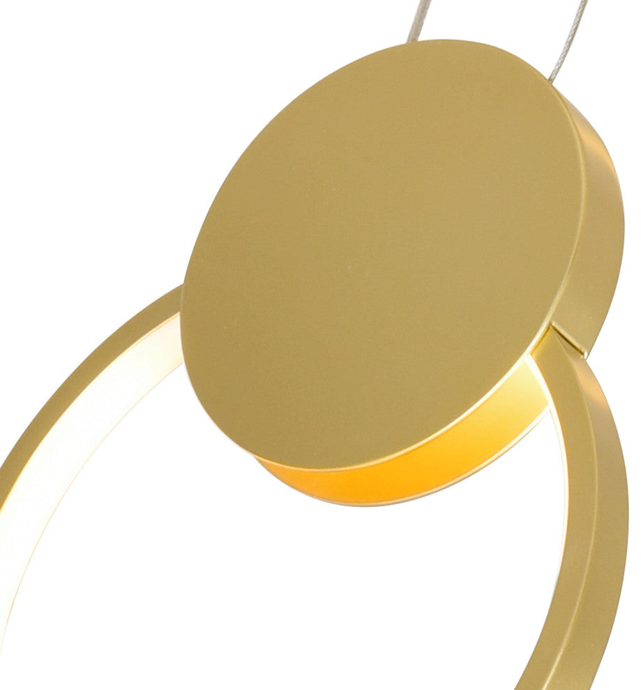 Pulley 12 in LED Satin Gold Mini Pendant