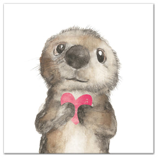 Otter With Heart 24x24 Canvas Wall Art