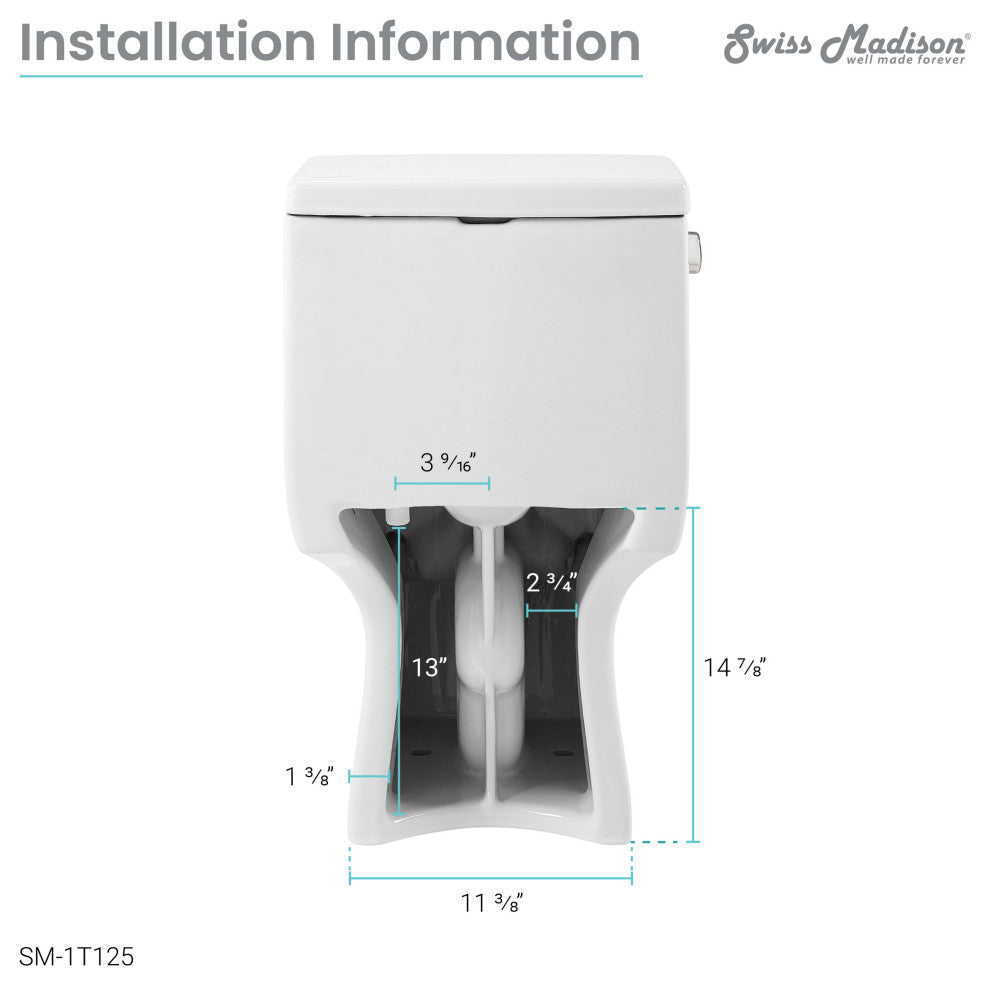 Daxton One Piece Elongated Left Side Flush Toilet 1.28 GPF