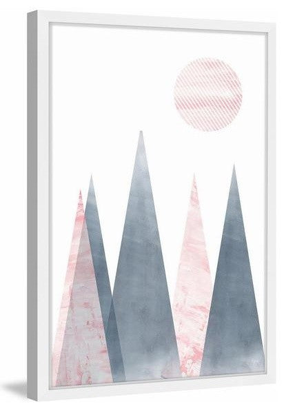 "Striped Moon" Framed Painting Print, 24"x36"