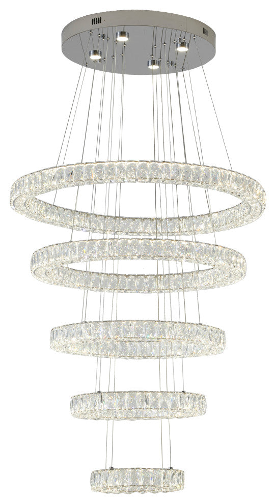 Triple Sided Clear Crystal Ring Chandelier