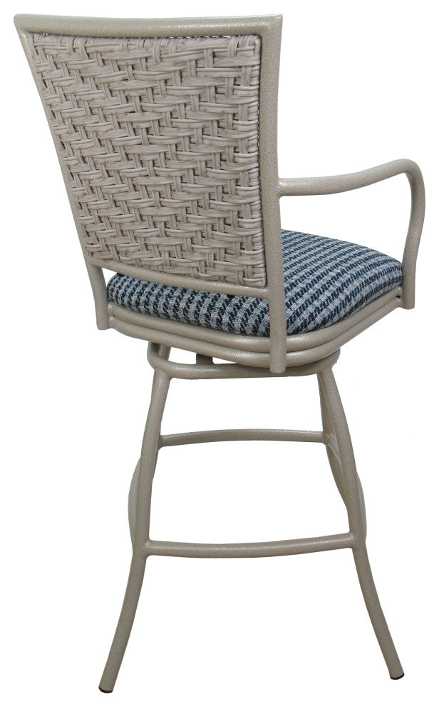 Indoor Erin Counter or Bar Stool, Beige Frame, Coco Indigo Blue, Beige, 35"