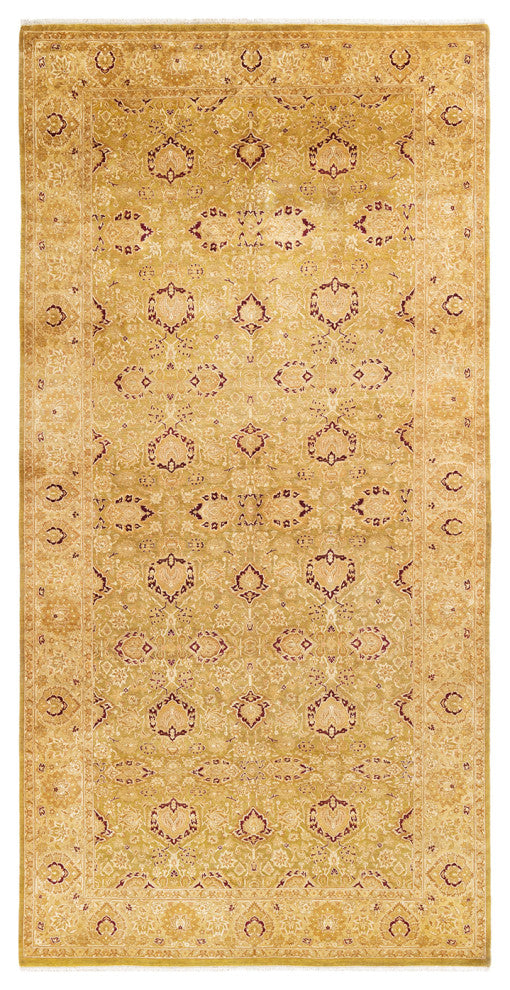 Mogul, One-of-a-Kind Hand-Knotted Runner Green, 6'3"x13'1"