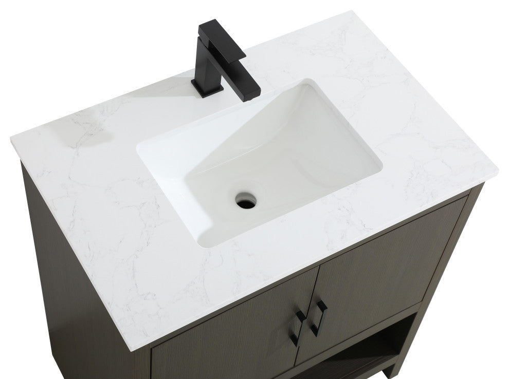Home Living 30" Single Bathroom Vanity, Mocha Brown