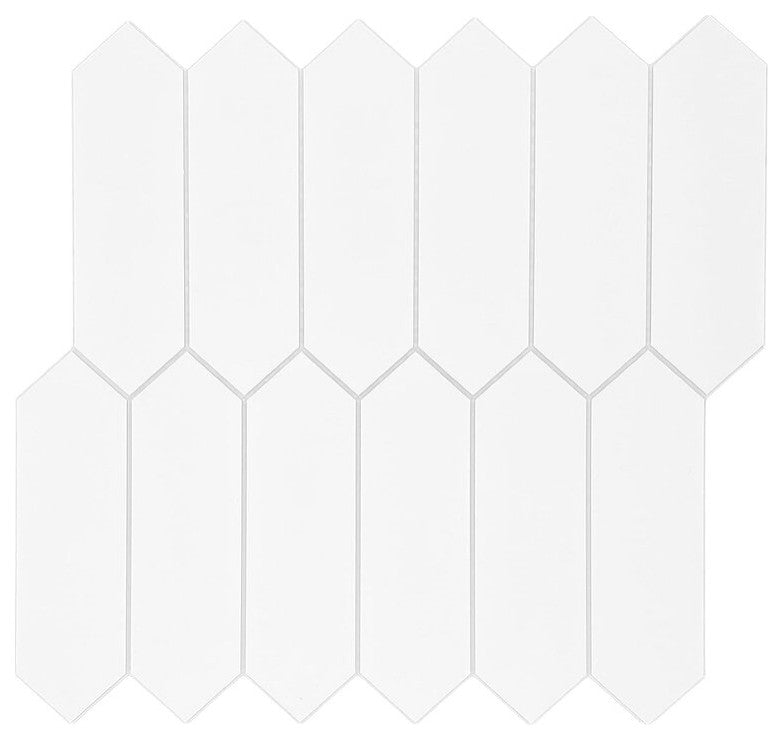White 12" x 12" Stone Composite Peel & Stick Hexagonal Mosaic Tile, 1 Box