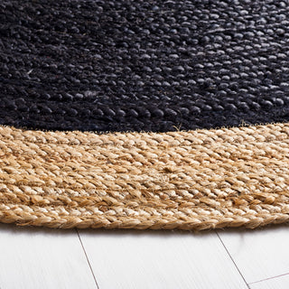 Safavieh Vintage Leather Collection NF801Z Rug, Black/Natural, 5' X 5' Round