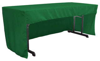 Open Back Polyester Poplin Fitted Tablecloth 72"x30"x30", Emerald Green
