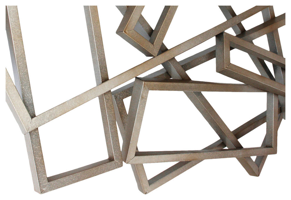 Industrial Metal Rectangles Wall Dcor - Silver