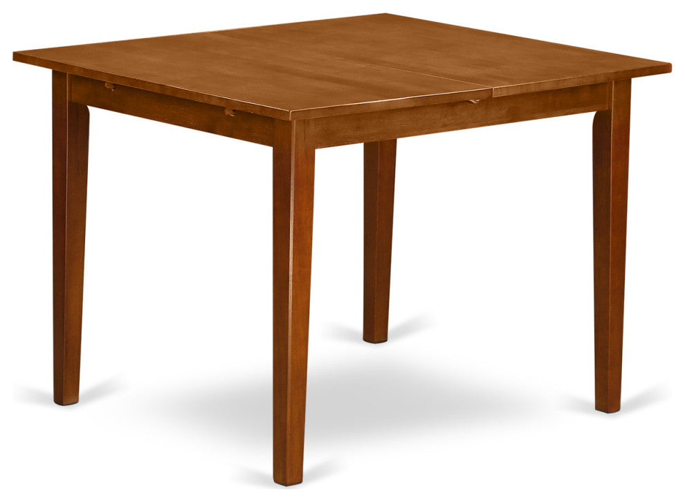 5 Pcmilan With Leaf And 4 Wood Seat Chairs In Saddle Brown