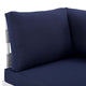 Lounge Loveseat Sofa, Sunbrella, Aluminum, Metal, Gray Blue Navy, Outdoor