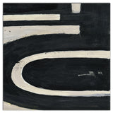 Abstract Black And Tan Swoops 24 x 24 Canvas Wall Art