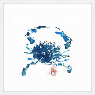 "Blue Crab" Framed Painting Print, 24"x24"