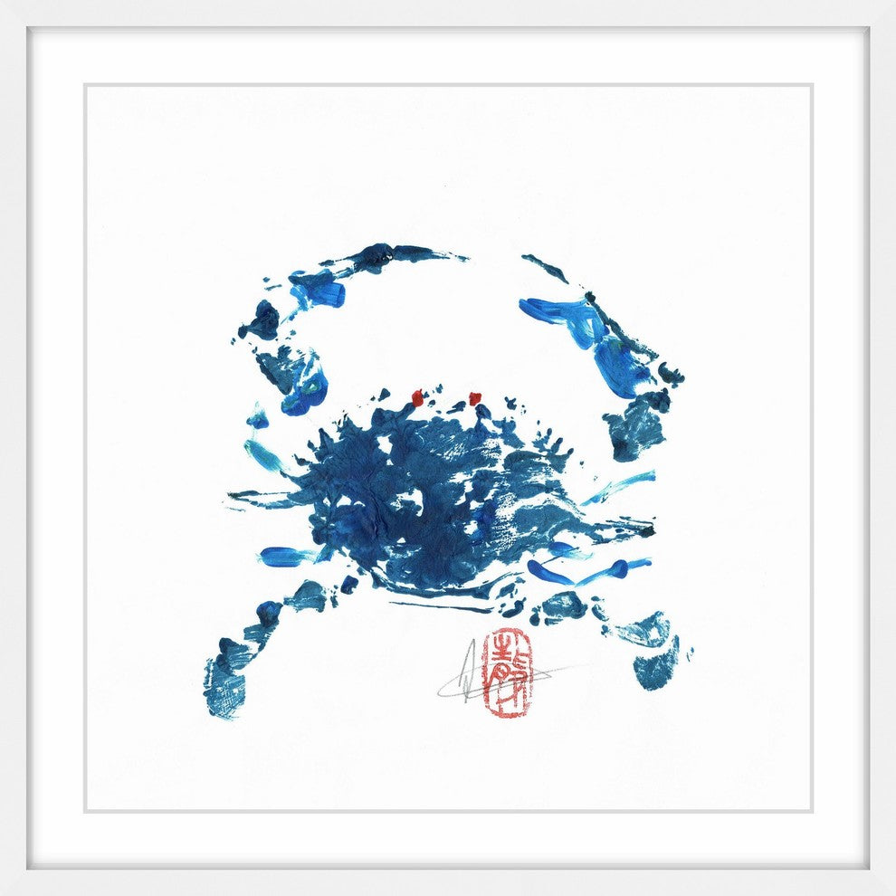 "Blue Crab" Framed Painting Print, 24"x24"