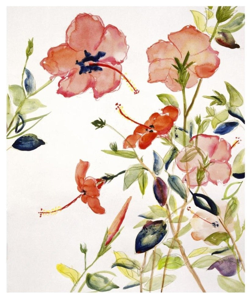 "Hibiscus Flowerpiece" Digital Paper Print by Sir Roy Calne, 27"x32"