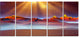 Alien Landscape at Sunset, Landscape Canvas Art Print, 60"x28", 5 Panels