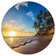 Paradise Tropical Island Beach Sunrise, Seashore Round Wall Art, 11"