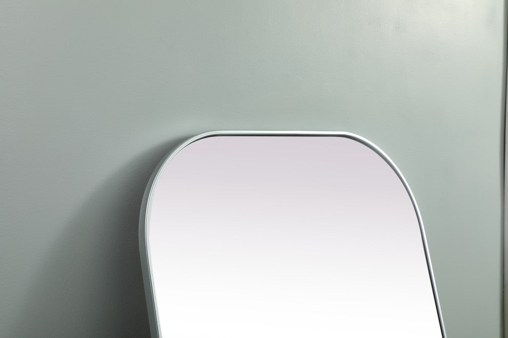 Metal Frame Arch Full Length Mirror 35X72 Inch, Silver