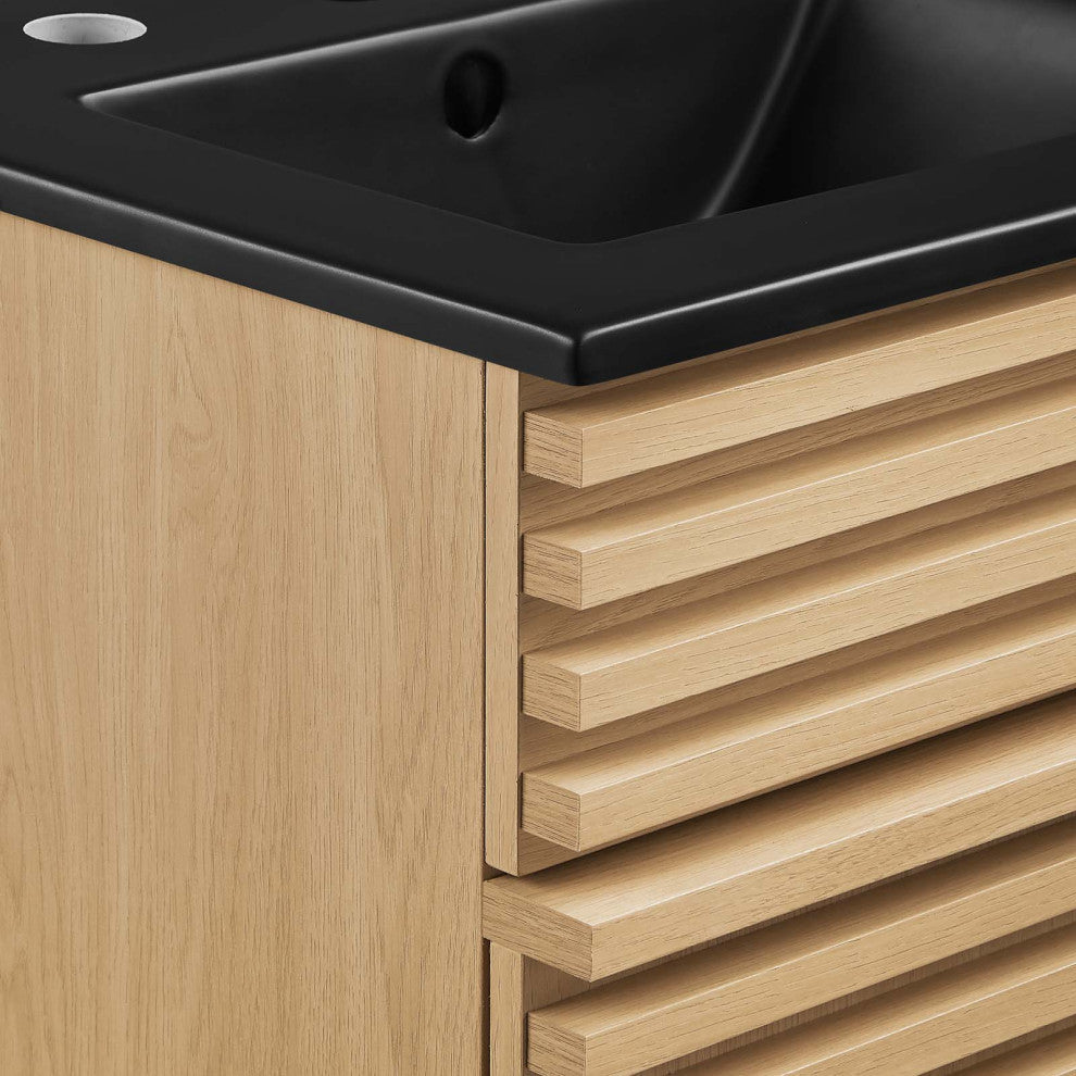 Render 18" Bathroom Vanity, Oak Black