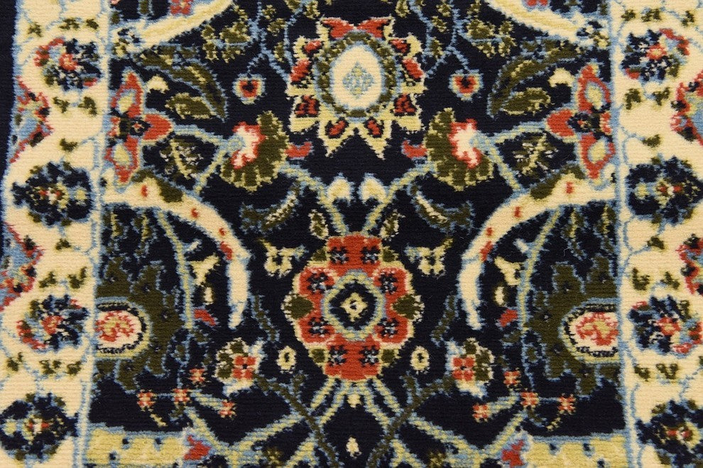 Unique Loom Navy Blue Espahan Cape Cod 2' 2 x 8' 2 Runner Rug