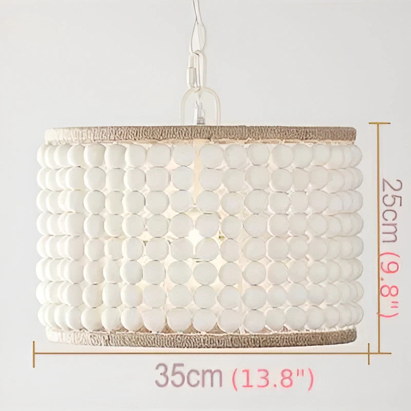 Modern Pink/Beige Wood Led Pendant Lamp For Bedroom, Kitchen, Pd912