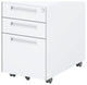 Fully Assembled 3 Drawer Metal Mobile Vertical Locking File Cabinet White