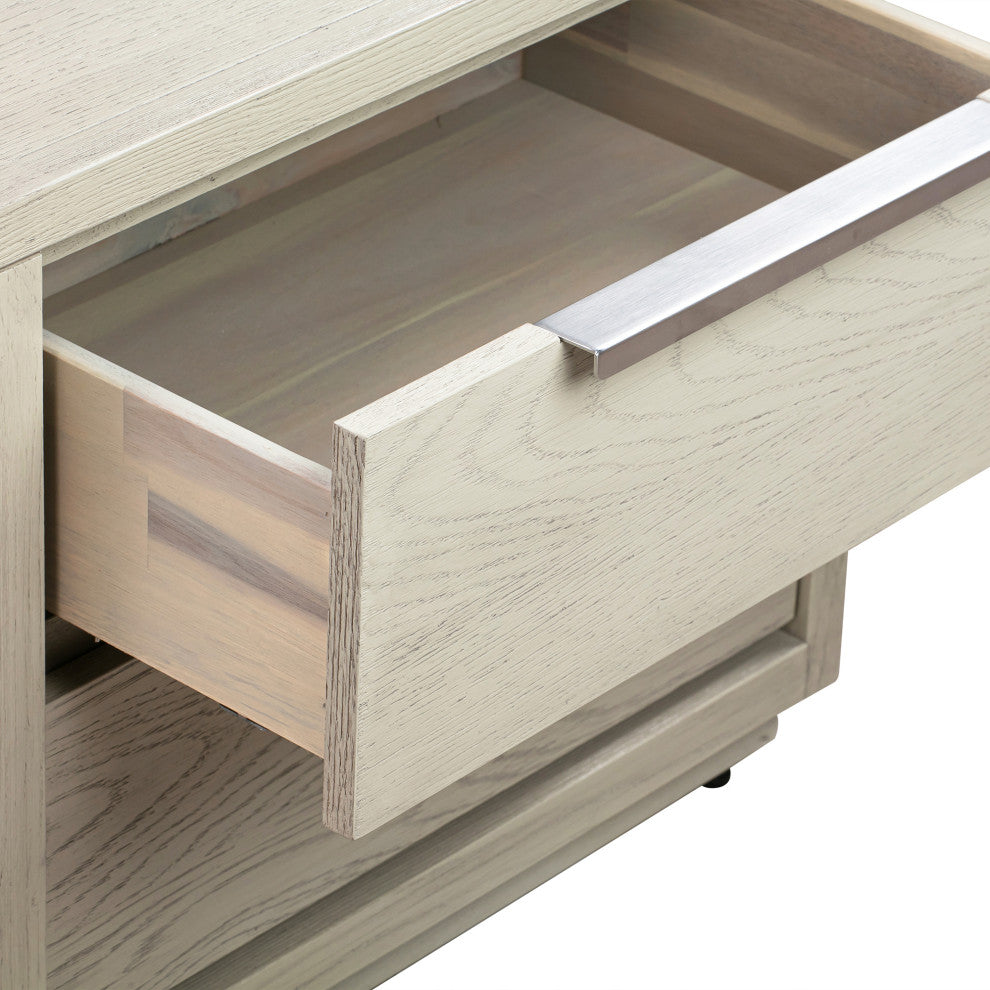 Abbey 4-Piece Bedroom Set, Gray Oak Wood, Queen