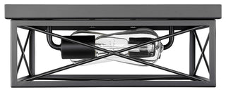 2 Light 13 in. Matte Black Flushmount