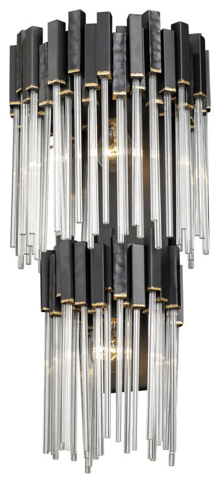 Matrix 2-Lt 2-Tier  Sconce - Matte Black/French Gold
