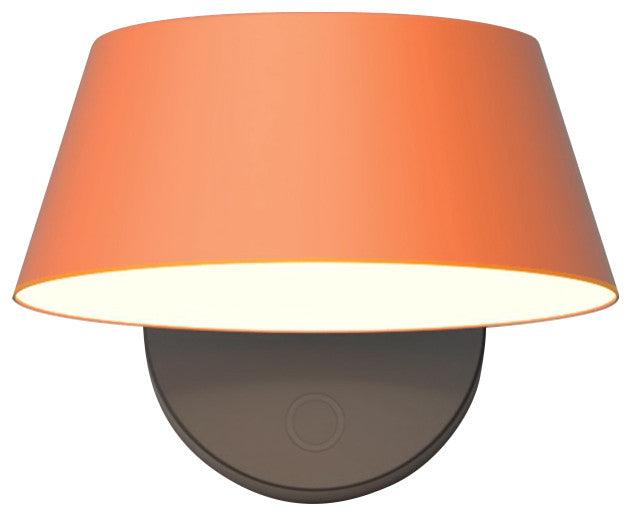OLO XL Wall Single Lamp, Black / Coral Orange