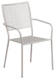 Light Gray Indoor-Outdoor Steel Patio Arm Chair With Square Back