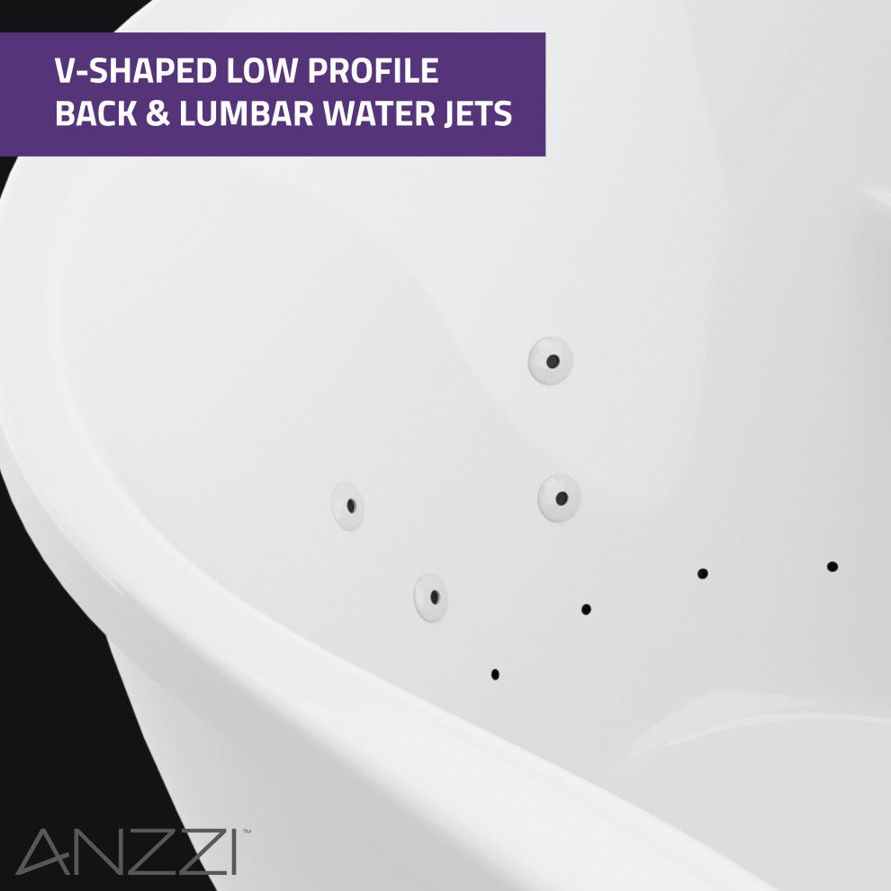 Heidi 5.7' Whirlpool and Air Freestanding Bath Tub, White