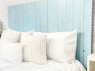 Handcrafted Headboard, Hanger Style, Baby Blue, King
