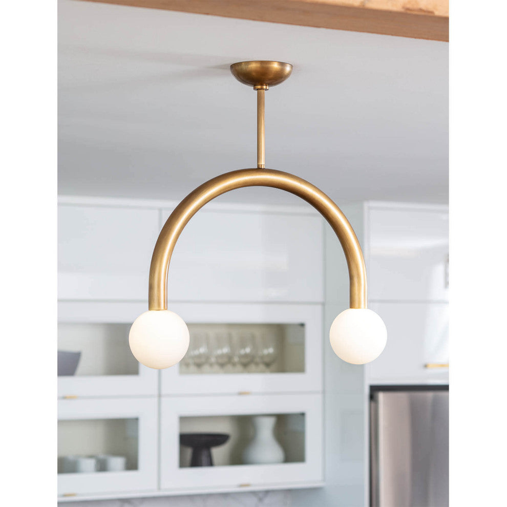 Happy Pendant Small, Brass