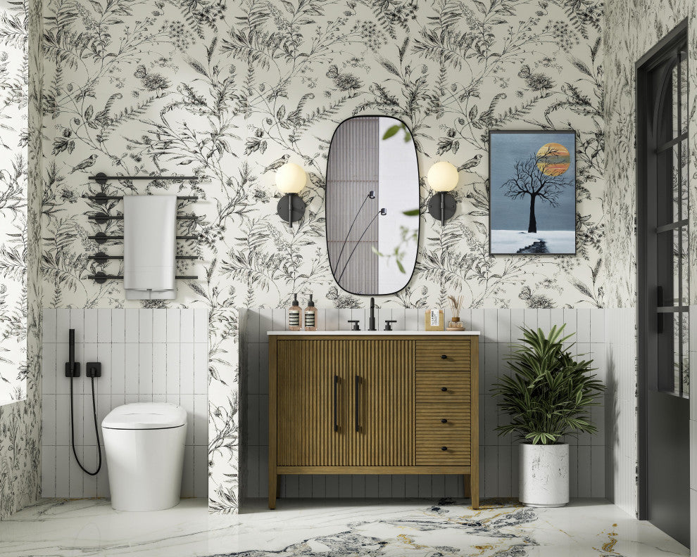 Home Living 42" Single Bathroom Vanity, Hazel Oak