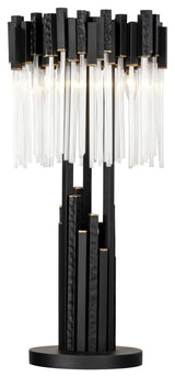 Matrix 3-Lt Table Lamp - Matte Black/French Gold