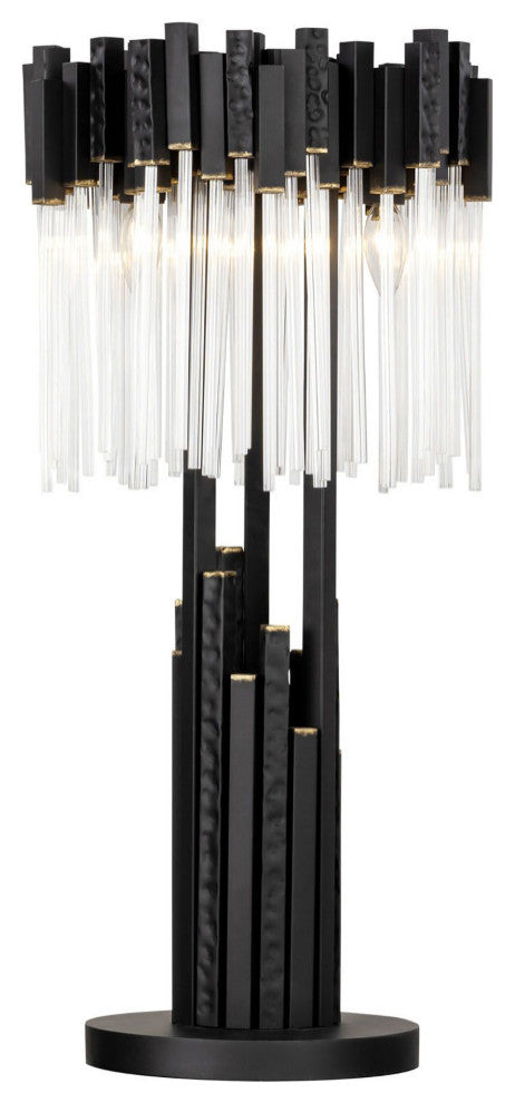 Matrix 3-Lt Table Lamp - Matte Black/French Gold