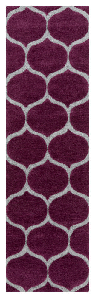 Surya Mamba MBA-9021 2'6"x8' Rug, Dark Purple/Medium Gray
