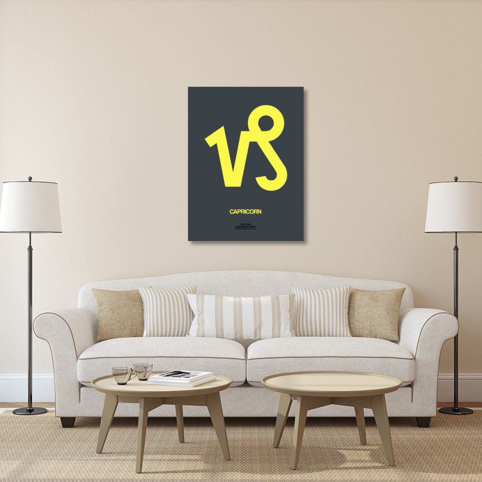 "Capricorn Zodiac Sign Yellow" Fine Art Print