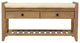 TATEUS 39" Entryway Storage Bench With Shoe Rack and Cushioned Seat, Old Pine
