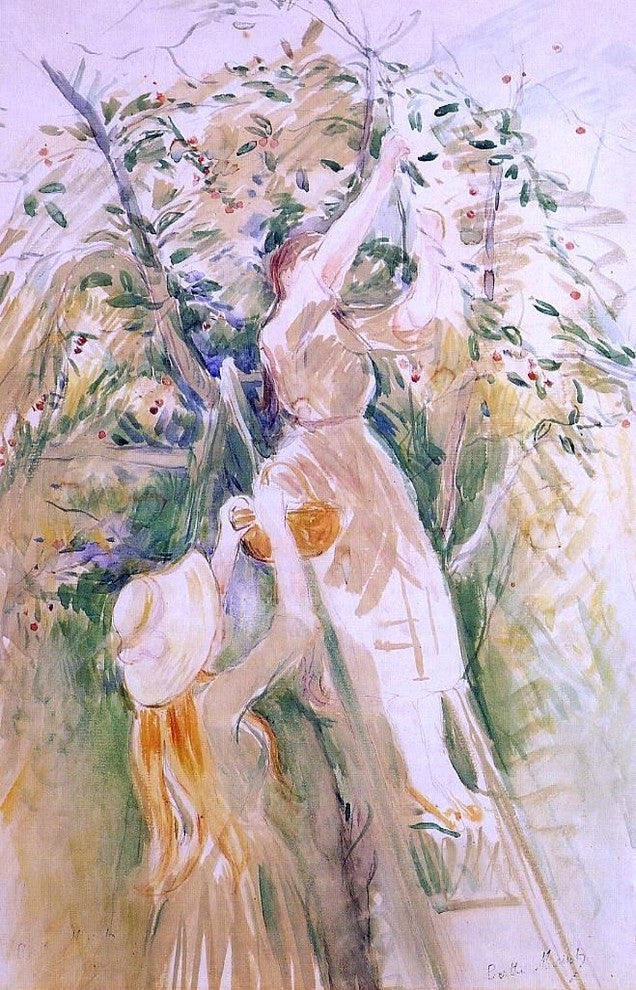 Berthe Morisot The Cherry Tree, study, Gallery Wrapped Canvas Print, 18"x27"