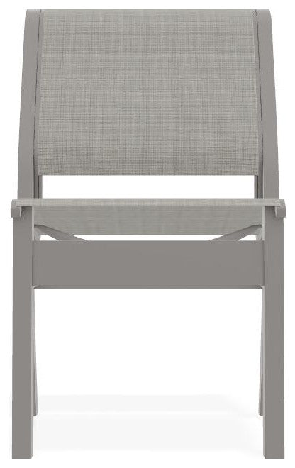 Leeward Sling Stackable Outdoor Dining Chair, Deacon/Warm Gray