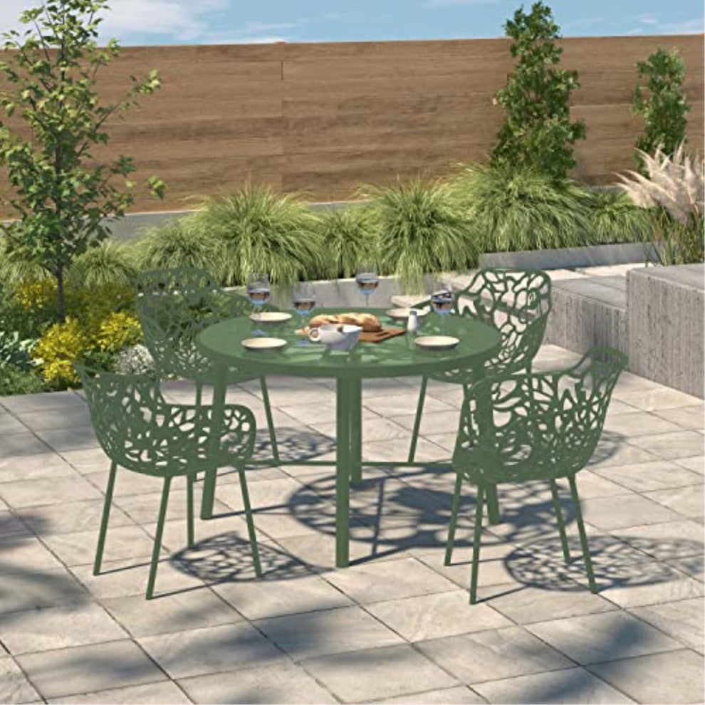LeisureMod Modern Devon Aluminum Chair, Set of 4