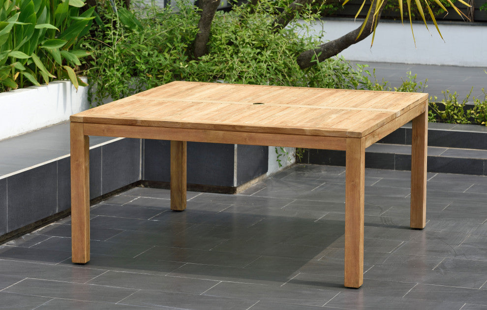 Amazonia Dubai 9-Piece Square Patio Dining Set | Certified Teak