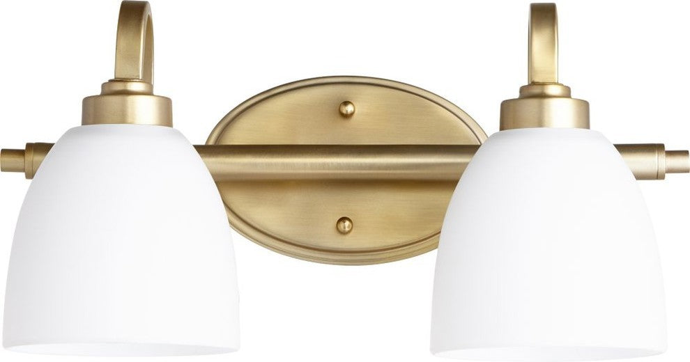 Quorum Reyes 2-Light Vanity, Aged Brass