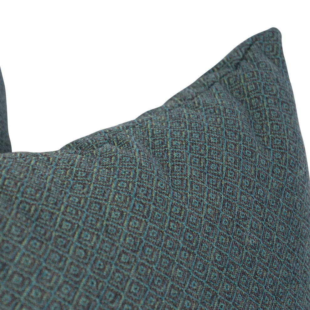 17" Jacquard Throw Pillows With Inserts, Set of 2, Hazeltsb Bluegr